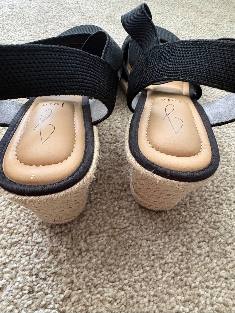 Joie Black Sydney Stretch Espadrille Wedge Sandals Size 10M NWOB - Picture 4 of 7